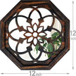 2-Piece Octagon Wall-Mounted Mirrors,Vintage Farmhouse Mirror for Wall Decor,Caramel Color Decorative Accent Mirror for Foyer, Bathroom, Bedroom. (12”x12”)