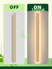 1 Pack Modern Plug in Long Wall Sconce 31.4‘’ LED Bamboo Wall Lights 24W Long Strip Indoor Wall Lamp 3000K with 6.5FT Plug in Cord and On/Off Switch on The Cord for Living Room Hallway Stairwell