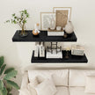 Black Floating Shelves 36 Inch Long, 12 Inch Deep Floating Shelves for Wall, 36 x 12 Shelves for Wall Storage & Display, 2