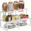 2 Pcs Stackable Kitchen Cabinet Shelf Organizer Counter Shelf Pantry Dishes Storage Shelves Rack