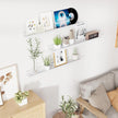 RICHFOCUS Floating Shelves for Wall, 36 inch Solid Wood Picture Ledge Shelf for Wall Storage, Nursery Book Shelves with Lip for Living Room Bathroom Bedroom Kitchen, Set of 3, Washed White