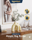Hug Donut Decorative Vase Set - Beige Vase, Modern Nordic Boho Style Vases Home Decor, Matte Ceramic Decorations for Living Room Shelf, Bookshelf Mantle Entryway Table or Console Décor (Beige)