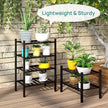 Black Small Shoe Rack for Entryway, 4-Tier Bamboo Shoe Organizer for Hallway Closet, Free Standing Shoe Racks for Indoor Outdoor