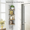 Alsonerbay Corner Shelf Wall Mount, 4 Tier Floating Shelves for Wall Storage, Rustic Wood Shelves for Bedroom, Living Room, Bathroom, Entryway, Garage (Dog Shaped)