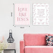 Coquette Pink Bow Wall Art Set of 3, Light Pink Bow Dorm Room Wall Decor Paintings, Inspirational Scripture Verses Canvas Posters Prints Pictures for Girls Dorm Room Bedroom Bathroom 16x24 Inch Framed