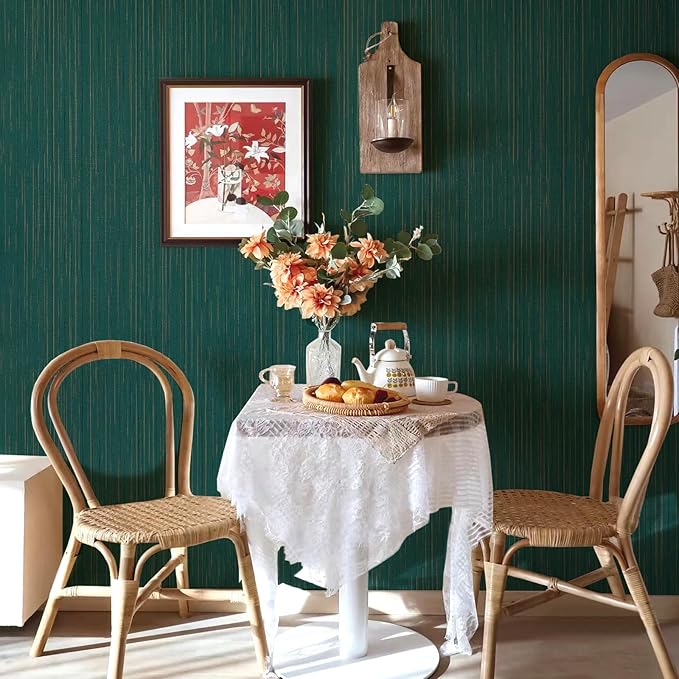 Teal Grasscloth Peel and Stick Wallpaper Texture Contact Paper A Set of 15.7" X 480" Self-Adhesive Linen Removable Wallpaper Cabinets Counter Top Liners