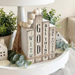 4 Pcs Christian Table Decor Wooden Book Stack Decor with God All Things are Possible Farmhouse Centerpiece with Beaded Garland Tassel Christian Home Decorations for Office, Shelf, Gift