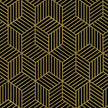 WENMER Black and Gold Geometric Wallpaper, 17.7