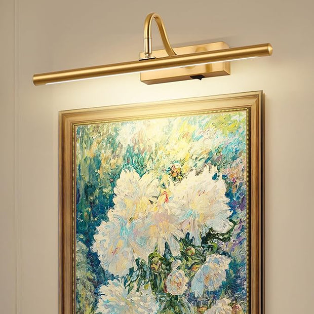 Picture Light for Wall, 5000mAh Rechargeable Wireless Remote Lights, Dimmable Gold LED Art Painting Light with 3 Color Temps, Display for Gallery, Living Room, Bedroom, Hallway (16-Inch)