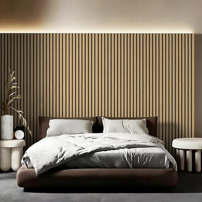 Wallpaper Peel and Stick Wood Grating Stripe Self-Adhesive Wallpaper Faux Wood Contact Paper Wood Slats Self Adhesive Wall Paper PVC Vinyl Film Removable Waterproof 17.3" x 393"