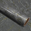 Gray Marble Contact Paper Kitchen Counter Top Wrap Peel and Stick Waterproof Wallpaper Removable Self-Adhesive Glossy Vinyl Roll Wall Paper for Bathroom Sink Table Locker 16x118 inch