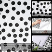 17.3”x300” Black and White Polka-Dot Wallpaper Self-Adhesive Contact Paper Moire Dot Peel and Stick Decorative Wallpaper Spots Contact Paper for Walls Bedroom Living Room