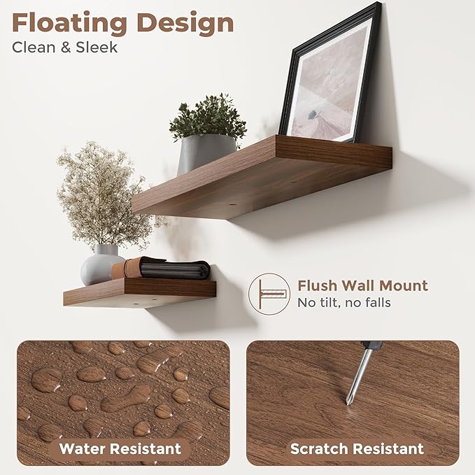 40 Inch Floating Shelves for Wall Set of 2, 8