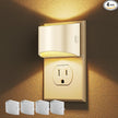 DORESshop LED Night Light[4 Pack], Night Lights Plug into Wall, 3 Level Brightness Adjustable Plug in Night Light, Dusk to Dawn Sensor Nightlights for Adults,Bedroom,Bathroom,Hallway,3000K Warm White