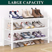 Smiry Bamboo Shoe Rack for Closet, 3 Tier Wooden Stackable Shoe Organizer, Free Standing Shoes Storage Shelf for Entryway, Front Door Entrance, White