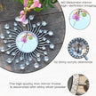 Mirror Wall Decor Metal Sun Mirror Home Decoration Wall Art Decorative Suitable for Living Room Bedroom Bathroom Entryway