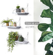 MITIME Floating Shelves Set of 3 Rustic Solid Wood Floating Shelf Wall Storage Shelves for Living Room, Bedroom, Bathroom, Kitchen Laundry, Office,no Drill Shelf(Grey and White Colour L+M+S)