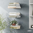 Umbra Conceal, Sturdy Metal Floating Bookshelf for Wall, Silver, Large, Set of 3