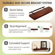 Solid Wood Floating Shelves,15in Finished Real Wood Wall Shelves with Heavy-Duty Hidden Bracket, Easy Installation, Set of 2, 15in x 7.1in x 1.5in, for Living Room Bedroom Kitchen,Walnut
