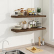 Fun Memories 36 Inch Long Floating Shelves for Wall, 9.3 Inch Deep Floating Shelf, 2 Packs Long Shelves for Bathroom, Living Room, Bedroom, Wall Mounted Storage Shelf for Books Decor, Rustic Brown
