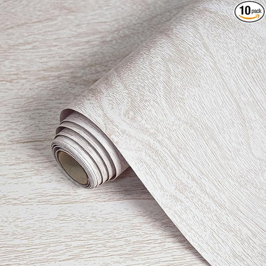 White Wood Contact Paper for Cabinets and Drawers Wood Grain Peel and Stick Wallpaper for Furniture Shelf Liner Self-Adhesive Wallpaper Vinyl Waterproof Easy to Install/Clean 18inW 275.6inL