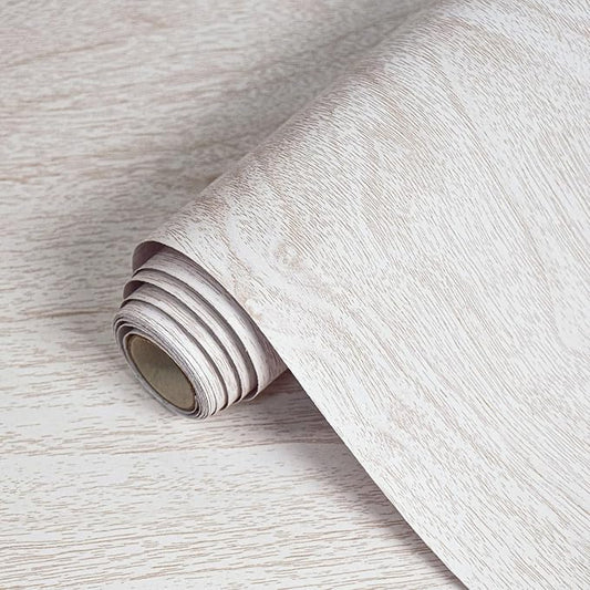 White Wood Contact Paper for Cabinets and Drawers Wood Grain Peel and Stick Wallpaper for Furniture Table Shelf Liner Self-Adhesive Wallpaper Vinyl Waterproof Easy to Install/Clean 18inW 197inL