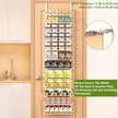 Churboro Over the Door Pantry Organizer Rack with 12 Adjustable Baskets, 12 Tiers Dual-use Spice Rack- Hanging or Wall Mount Spice Rack, Pantry Door Organizer, White