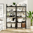 NUMENN Bookshelf, 5 Tier Bookshelves, Home Office Bookcase Shelf Storage Organizer, Free Standing Storage Shelving Unit for Bedroom, Living Room and Home Office, Black