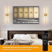 Gold Battery Operated Wall Sconces, Dimmable Wall Sconces with Remote Control, Rechargeable Sconces Wall Lighting, 24″ LED Wireless Wall Lights for Bedroom, Living Room, Bathroom, Hallways