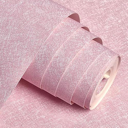 MelunMer Pink Peel and Stick Wallpaper 393In L 15.7In W Self Adhesive Removable Wallpaper for Bathroom/Bedroom Modern Contact Paper Silk Textured Pink Contact Paper for Cabinets Shelf Waterproof