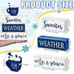 Marsui 4 Pcs Winter Wooden Tabletop Let It Snow Tiered Tray Decor Snowflakes Decorative Wood Block Sign Gift Farmhouse Christmas Table Centerpiece for Home Indoor Holiday