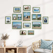 Vittanly 15 Pack Picture Frames Collage Wall Decor for Mounting or Tabletop Display, Gallery Frame Set for Family, Multi Sizes Including 3pcs 8x10, 6pcs 5x7, 6pcs 4x6, Rustic Green