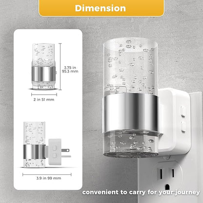 L LOHAS LED Night Lights Plug into Wall, Dimmable Night Light with Dusk-to-Dawn Sensor, Soft White/Cool White/Amber 3 Color Light, Adjustable Brightness, Rotatable Plug, Bubble Nightlight for Hallway