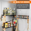 Spice Rack Wall Mounted 4 Pack, Space-Saving Spice Organizer for Spice Jars and Seasonings,Screw or Adhesive Hanging Spice Rack Organizer for Your Kitchen Cabinet,or Pantry Door