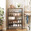 6-Tier Shoe Rack, Shoe Storage Organizer for Closet, Free Standing Shoe Organizer with Metal Mesh Shelves, 24 Pairs of Shoes, Rustic Brown and Black SS06BR