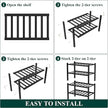 Smiry Bamboo Shoe Rack for Closet, 4 Tier Small Wooden Stackable Shoe Organizer, Free Standing Shoes Storage Shelf for Entryway, Front Door Entrance, Black