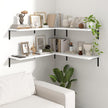 Fun Memories Deep Floating Shelves, 36W x 8D Floating Shelves Set of 2, Wall Mounted Shelf with Metal Brackets, Rustic Wood Wall Shelf for Bathroom, Kitchen and Living Room, White