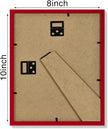 Vittanly 8x10 Picture Frame Set of 4, Display Pictures 5x7 with Mat or 8x10 without Mat, Gallery Wall Frame Set for Wall or Tabletop Display, Engineered Wood with Shatter Resistant Plexiglass, Red