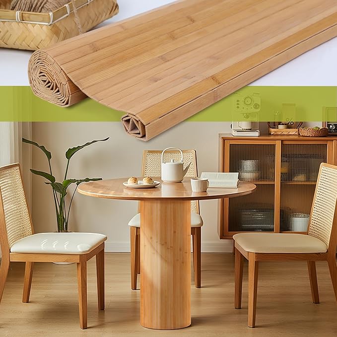 Natural Bamboo Wall Panel,Renewable Pole Wrap Bamboo Wainscoting Paneling for Interior Decoration,Wall Decor, Ceiling Cabinet Furniture,Kitchen Island (Natural, 16