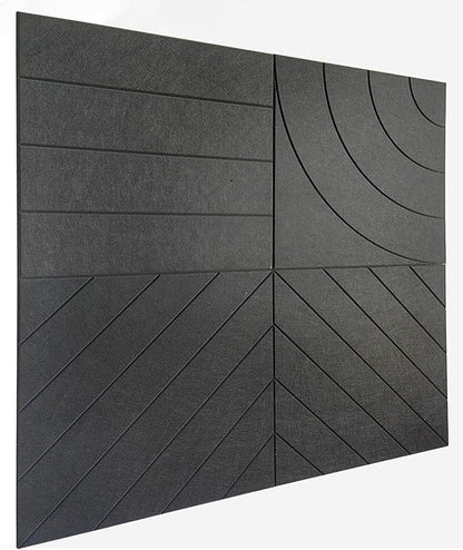 21.65" Large Square Acoustic Panels 4-Pack - Sound Absorbing Wall Panels, Noise Reducing Soundproof Decorative Felt Tiles for Home Office, Studio, Living Room - Black