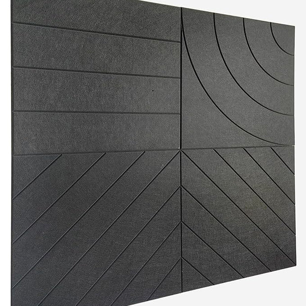 21.65" Large Square Acoustic Panels 4-Pack - Sound Absorbing Wall Panels, Noise Reducing Soundproof Decorative Felt Tiles for Home Office, Studio, Living Room - Black