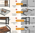 4 Tier Shoe Rack, Shoe Rack for Front Door Entrance with Hook, Shoe Organizer with Adjustable Mesh Shelves, Metal Shoe Rack for Entryway, Closet, Bedroom Living Room Garage