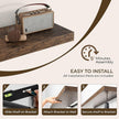 RICHFOCUS 16Inch Floating Shelves for Wall 2 Pack Shelves for Bedroom|Kitchen|Bathroom Wall Mounted Rustic Wood Floating Shelf with Invisible Brackets for Books|Storage|Decor, Rustic Brown