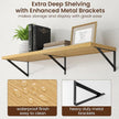 Axeman Deep Floating Shelves - 40 Inch Floating Shelves Set of 2-12 Inch Deep Oak Wall Shelves for Living Room Bathroom Kitchen