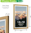 FrameWorks 2-Pack, 12x18 Matted to 11x17 Picture Frame, Golden Oak – Classic Wooden Photo Frame with Tempered Glass, Modern Matte Finish for Prints, Posters, Certificates & Wall Decor – Gallery-Ready