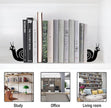 Bookends Cute Snail Metal Book Ends, Novelty Decorative Bookends for Bookshelf, Book Organizer for Desk Home Office School Bookshelf Decor, Black - 1 Pairs