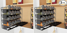SpaceAid Pull Out Spice Rack Organizer with 20 Jars, Heavy Duty Slide Out Seasoning Organizer for Kitchen Cabinets, with 801 Labels and Chalk Marker, Right Facing (Pack of 2)