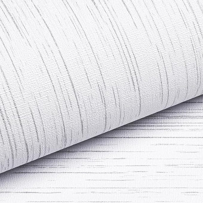 Livelynine 15.8x197 Peel and Stick Grasscloth Wallpaper White Textured Wall Paper for Bathroom Waterproof Grass Cloth Wallpaper Rolls for Walls Fabric Texture Contact Paper Self Adhesive Shelf Lining