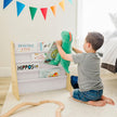 Wildkin Wooden Sling Bookshelf for Kids – Premium Canvas Design with 4 Fabric Shelves, Organizer for Home or Classroom - Natural w/Tan