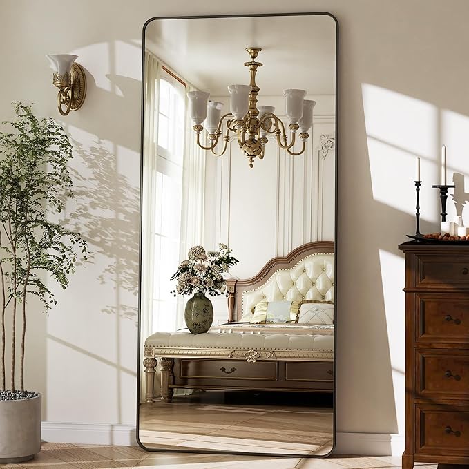 BEAUTYPEAK Black Full Length Mirror, 76